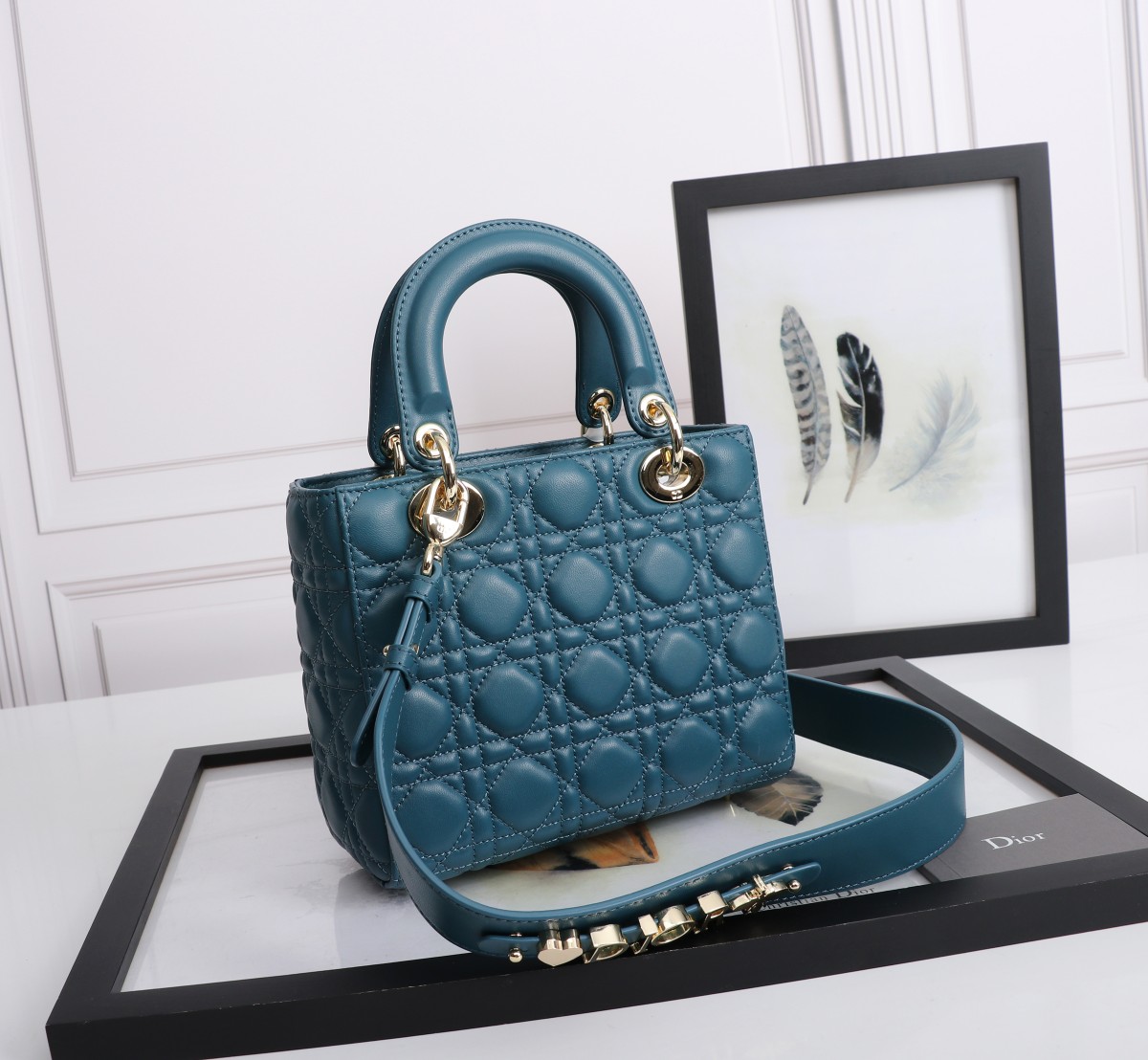 Small Lady Dior My ABCDior Bag Dark Blue Cannage Lambskin